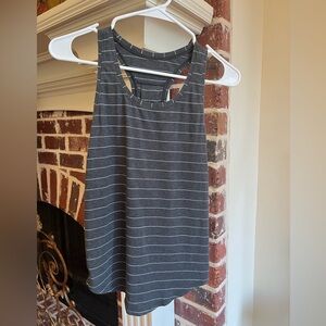 Excellent Condition Lululemon Love Tank Charcoal Gray/White Pinstripe Size 2